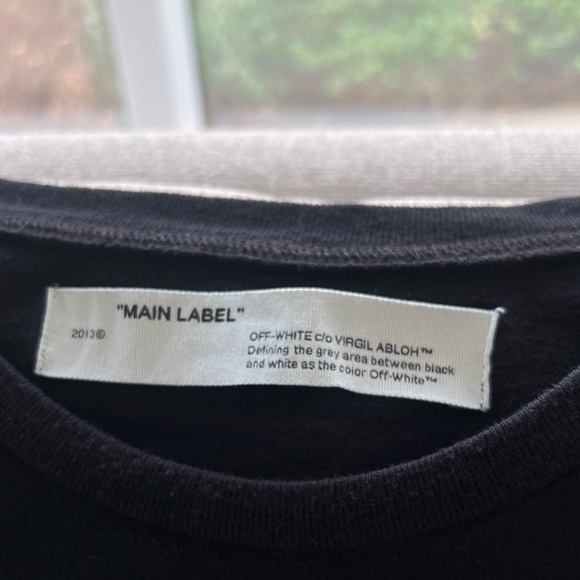 OFF WHITE Virgil Abloh 2020 black logo giant print back cotton tshirt Size M - Picture 5 of 7